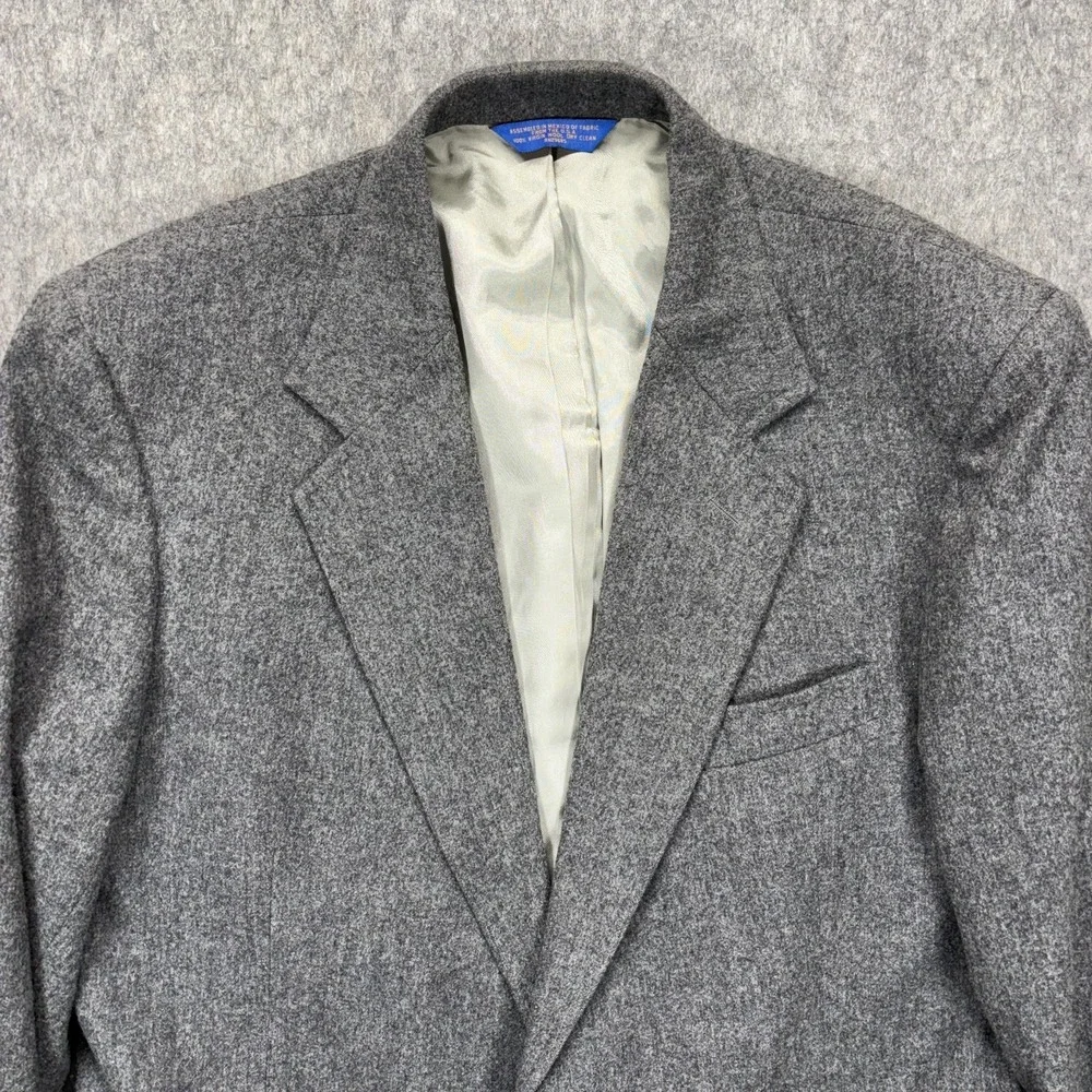 Vintage Pendleton Virgin Wool Blazer Men's 44 Long‎ Gray Preppy Academic 90s USA